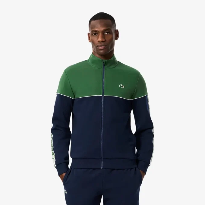 Felpa da tennis da uomo con zip e blocchi di colore Felpa da tennis da uomo con zip e blocchi di colore