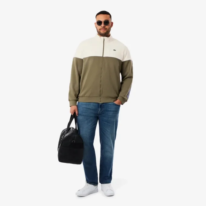 Felpa da tennis da uomo con zip e blocchi di colore Felpa da tennis da uomo con zip e blocchi di colore