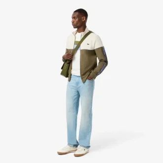 Felpa da tennis da uomo con zip e blocchi di colore