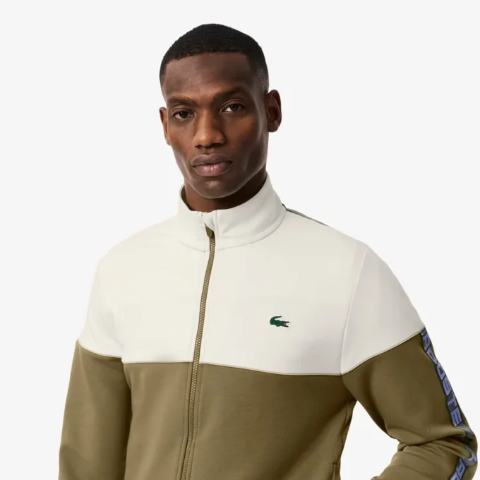Felpa da tennis da uomo con zip e blocchi di colore Felpa da tennis da uomo con zip e blocchi di colore