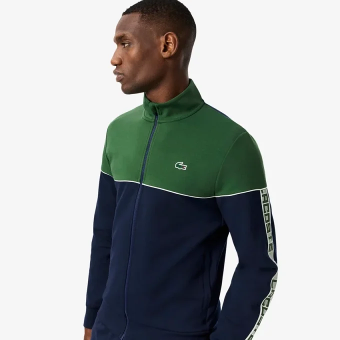 Felpa da tennis da uomo con zip e blocchi di colore Felpa da tennis da uomo con zip e blocchi di colore