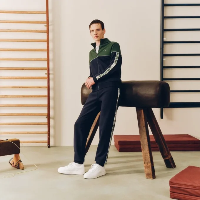 Felpa da tennis da uomo con zip e blocchi di colore Felpa da tennis da uomo con zip e blocchi di colore