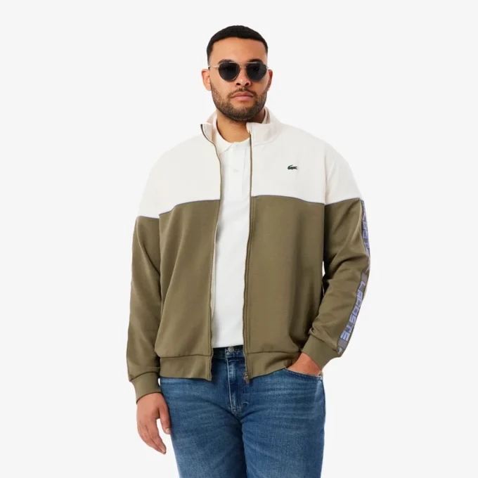 Felpa da tennis da uomo con zip e blocchi di colore Felpa da tennis da uomo con zip e blocchi di colore