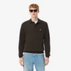 Felpa da uomo con colletto Polo in cotone a costine Felpa da uomo con colletto Polo in cotone a costine