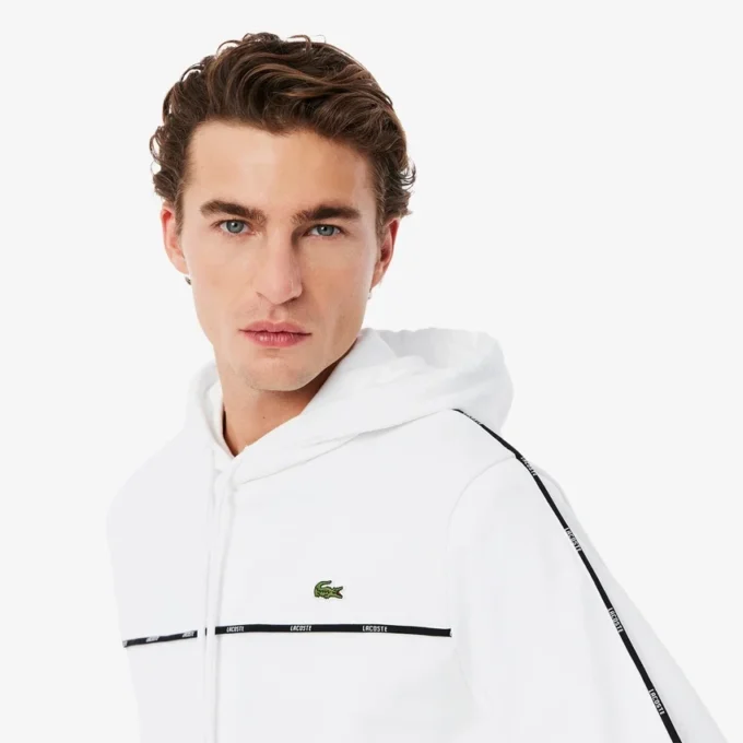 Felpa da uomo con logo e strisce, vestibilità classica Felpa da uomo con logo e strisce, vestibilità classica