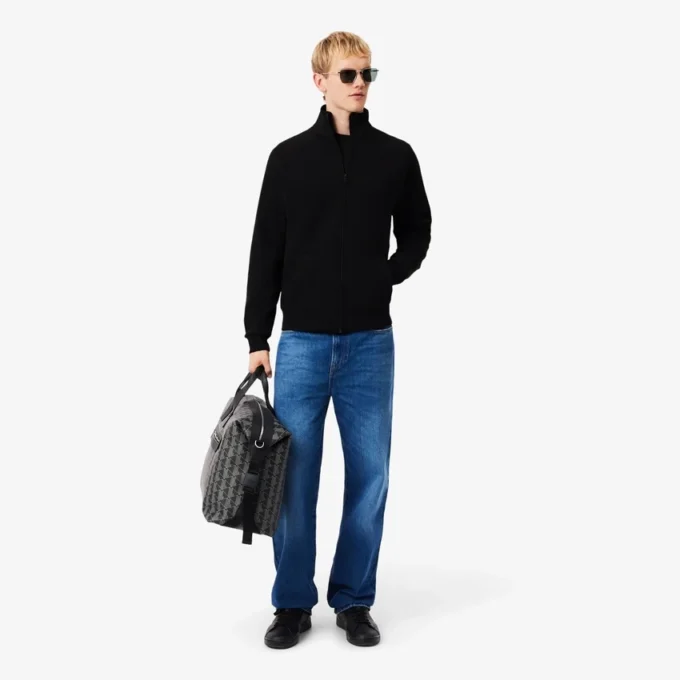 Felpa da uomo con zip in jersey double face Felpa da uomo con zip in jersey double face