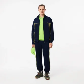 Felpa da uomo in piqué con zip e vestibilità ampia