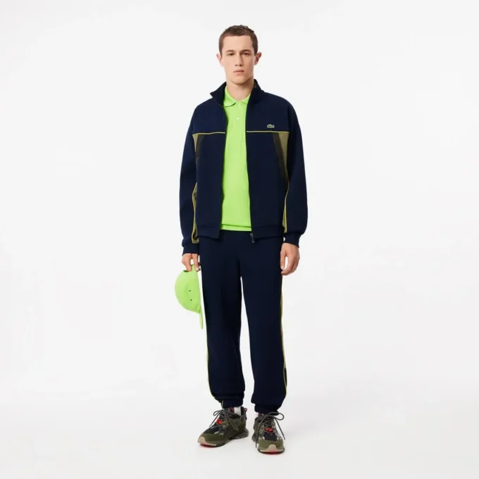 Felpa da uomo in piqué con zip e vestibilità ampia Felpa da uomo in piqué con zip e vestibilità ampia