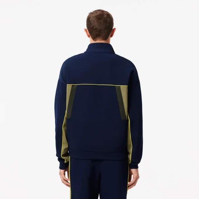 Felpa da uomo in piqué con zip e vestibilità ampia Felpa da uomo in piqué con zip e vestibilità ampia