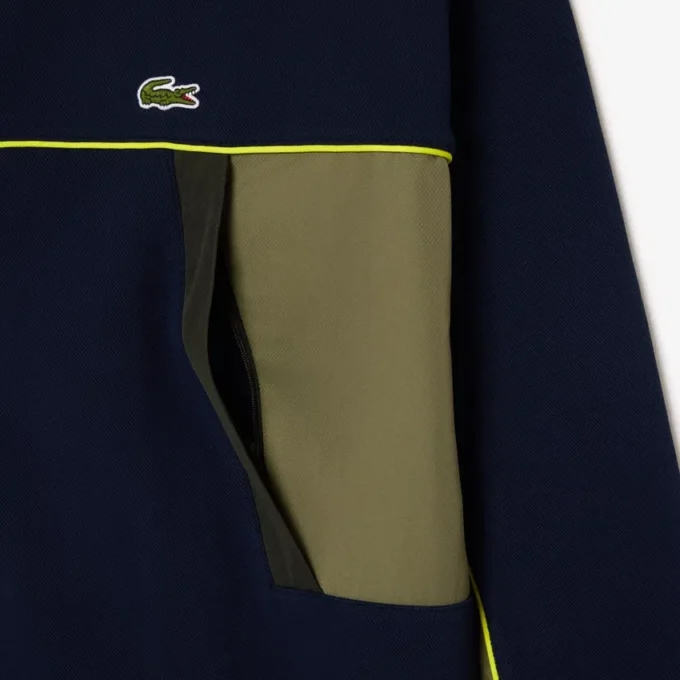 Felpa da uomo in piqué con zip e vestibilità ampia Felpa da uomo in piqué con zip e vestibilità ampia