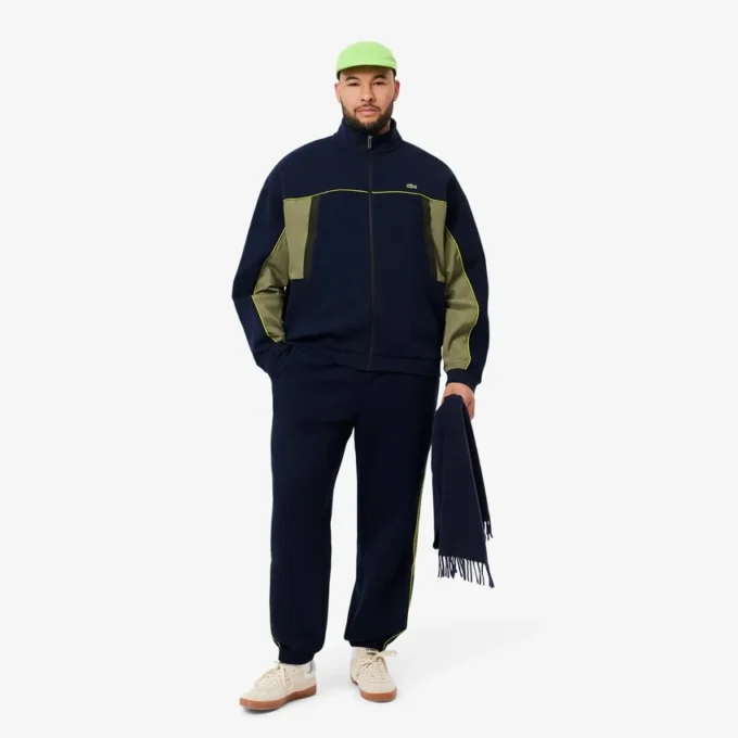 Felpa da uomo in piqué con zip e vestibilità ampia Felpa da uomo in piqué con zip e vestibilità ampia