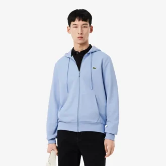 Felpa in pile con zip da uomo, vestibilità classica