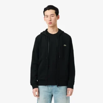 Felpa in pile con zip da uomo, vestibilità classica