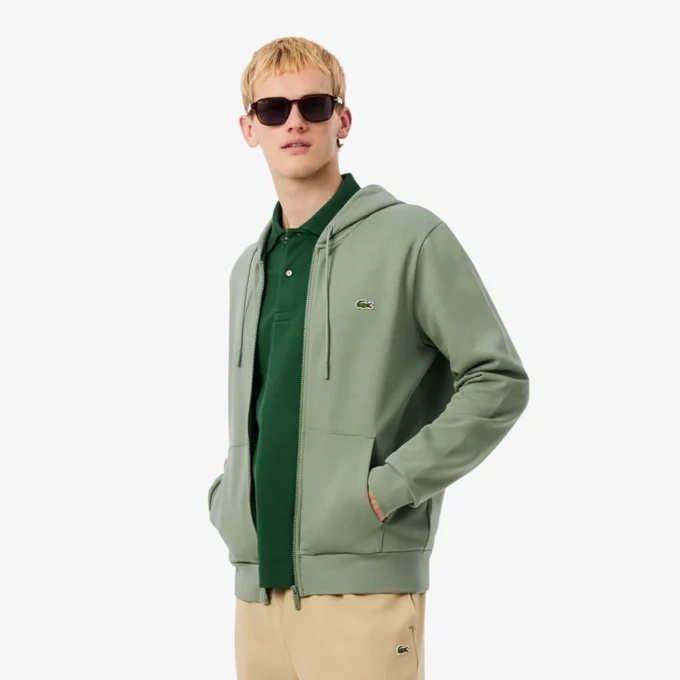 Felpa in pile con zip da uomo, vestibilità classica Felpa in pile con zip da uomo, vestibilità classica