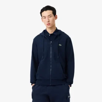 Felpa in pile con zip da uomo, vestibilità classica