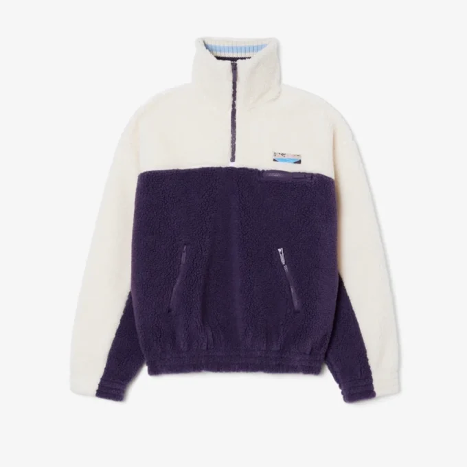 Felpa in pile oversize da donna con collo alto Felpa in pile oversize da donna con collo alto