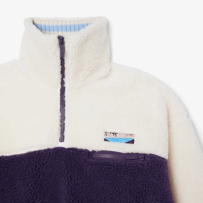 Felpa in pile oversize da donna con collo alto Felpa in pile oversize da donna con collo alto