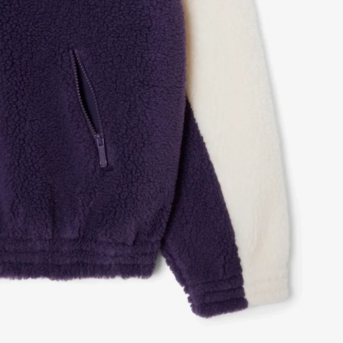 Felpa in pile oversize da donna con collo alto Felpa in pile oversize da donna con collo alto