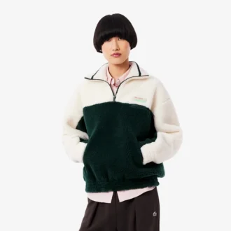 Felpa oversize da donna in pile con collo alto