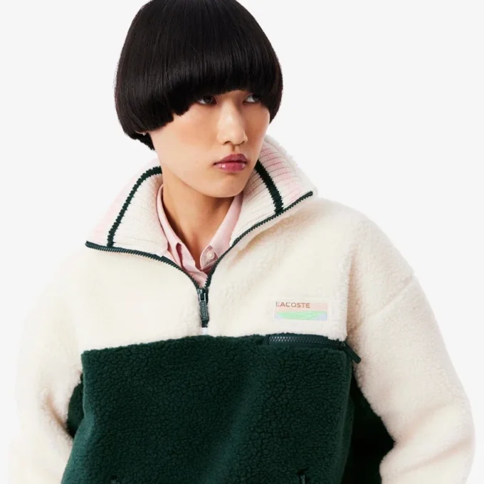 Felpa oversize da donna in pile con collo alto Felpa oversize da donna in pile con collo alto