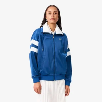 Felpa oversize da donna in raso a righe pointelle