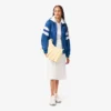 Felpa oversize da donna in raso a righe pointelle