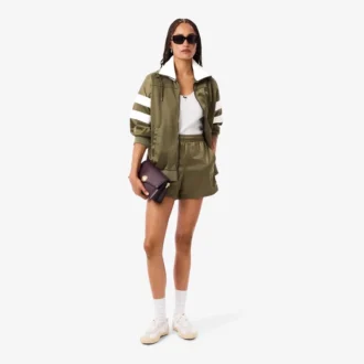 Felpa oversize da donna in raso a righe pointelle