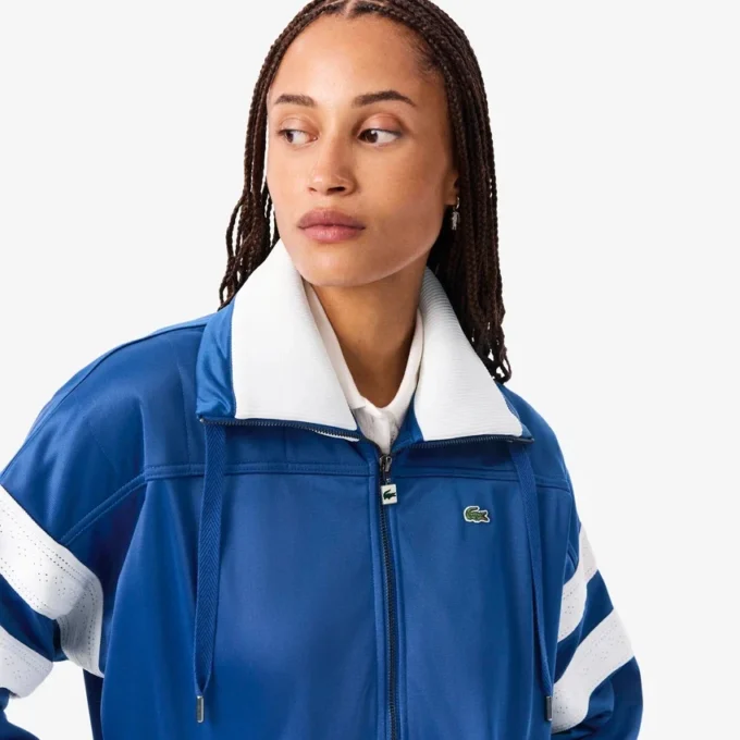 Felpa oversize da donna in raso a righe pointelle