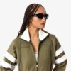 Felpa oversize da donna in raso a righe pointelle