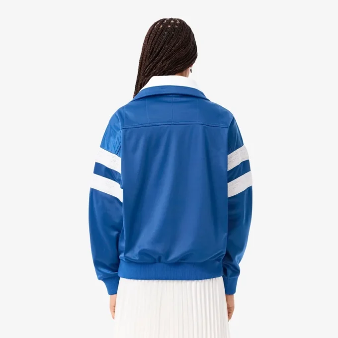 Felpa oversize da donna in raso a righe pointelle