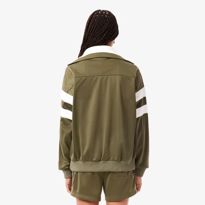 Felpa oversize da donna in raso a righe pointelle