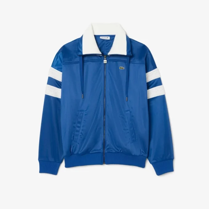 Felpa oversize da donna in raso a righe pointelle