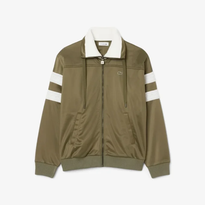 Felpa oversize da donna in raso a righe pointelle
