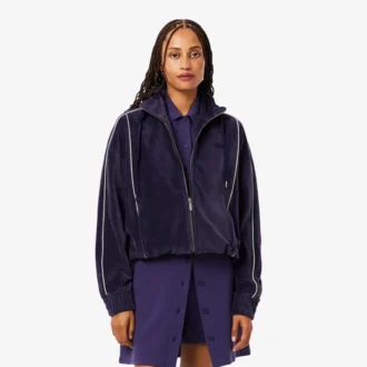 Felpa oversize da donna in velluto con zip