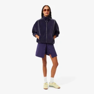 Felpa oversize da donna in velluto con zip