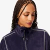 Felpa oversize da donna in velluto con zip