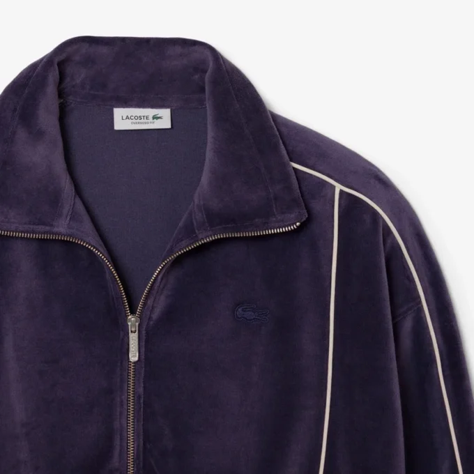 Felpa oversize da donna in velluto con zip