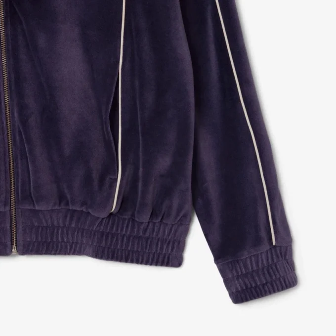 Felpa oversize da donna in velluto con zip
