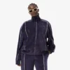 Felpa oversize da donna in velluto con zip