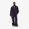 Felpa oversize da donna in velluto con zip