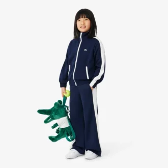 Felpa sportiva con zip in piqué interlock