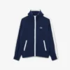 Felpa sportiva con zip in piqué interlock