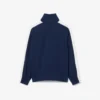 Felpa sportiva con zip in piqué interlock