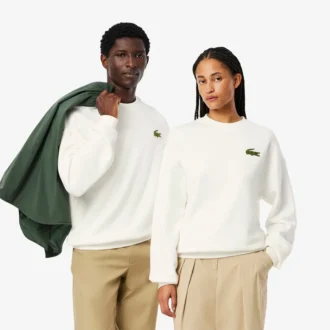 Felpa unisex in pile dalla vestibilità ampia con badge