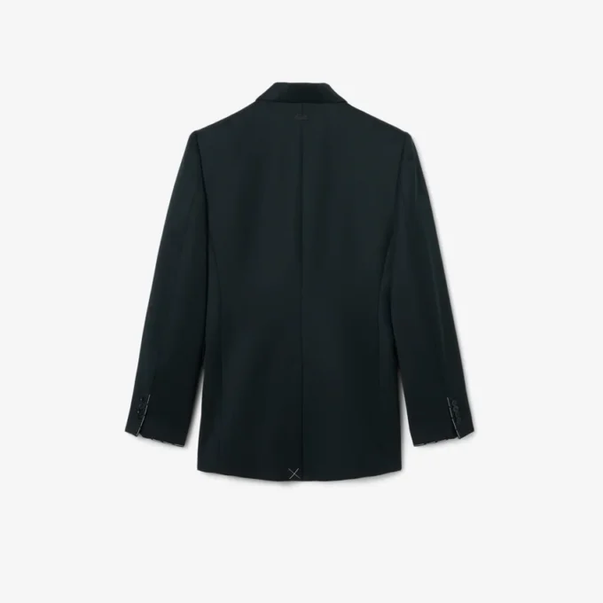 Giacca blazer leggera in lana doppiopetto da passerella Giacca blazer leggera in lana doppiopetto da passerella