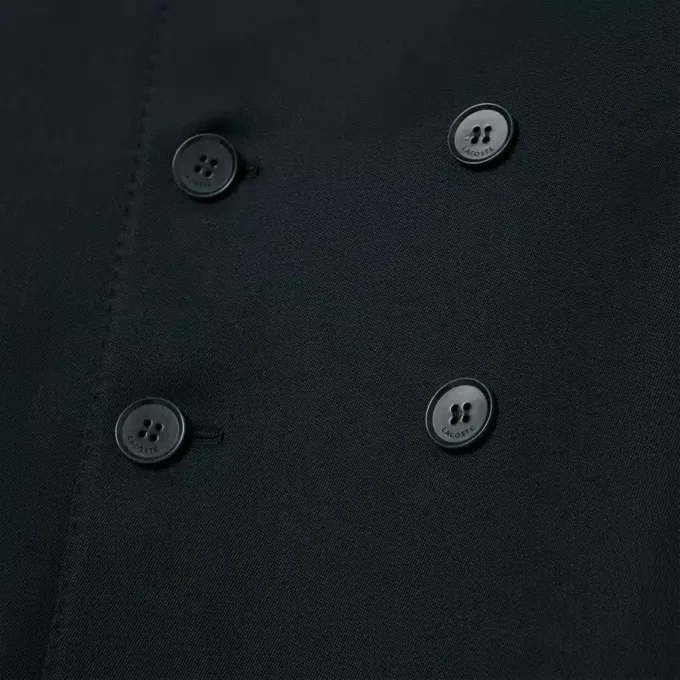 Giacca blazer leggera in lana doppiopetto da passerella Giacca blazer leggera in lana doppiopetto da passerella