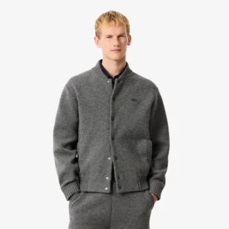 Giacca bomber da uomo in jersey di lana merino