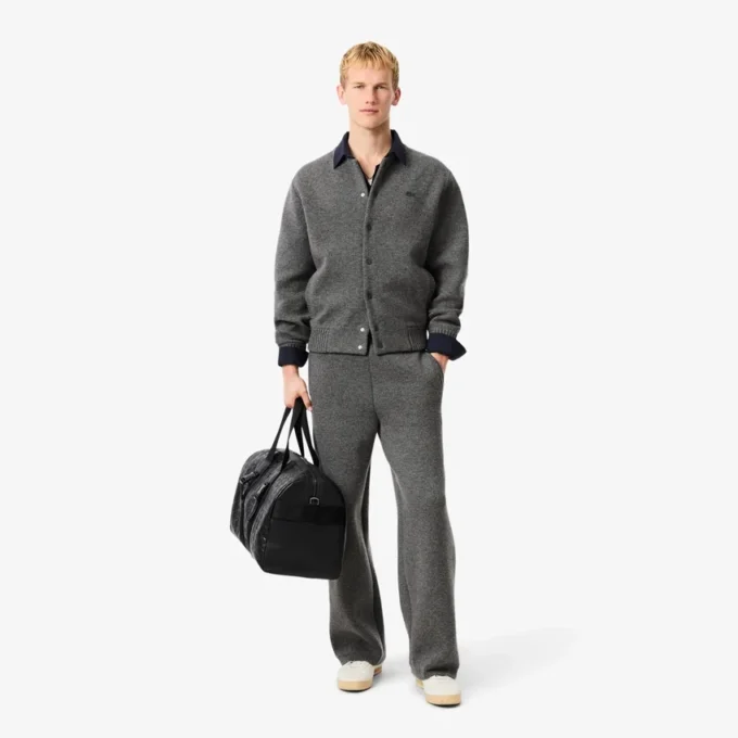 Giacca bomber da uomo in jersey di lana merino Giacca bomber da uomo in jersey di lana merino
