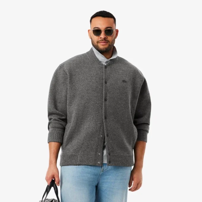 Giacca bomber da uomo in jersey di lana merino Giacca bomber da uomo in jersey di lana merino