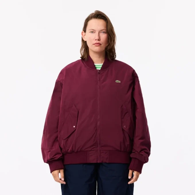 Giacca bomber oversize da donna con polsini a costine Giacca bomber oversize da donna con polsini a costine
